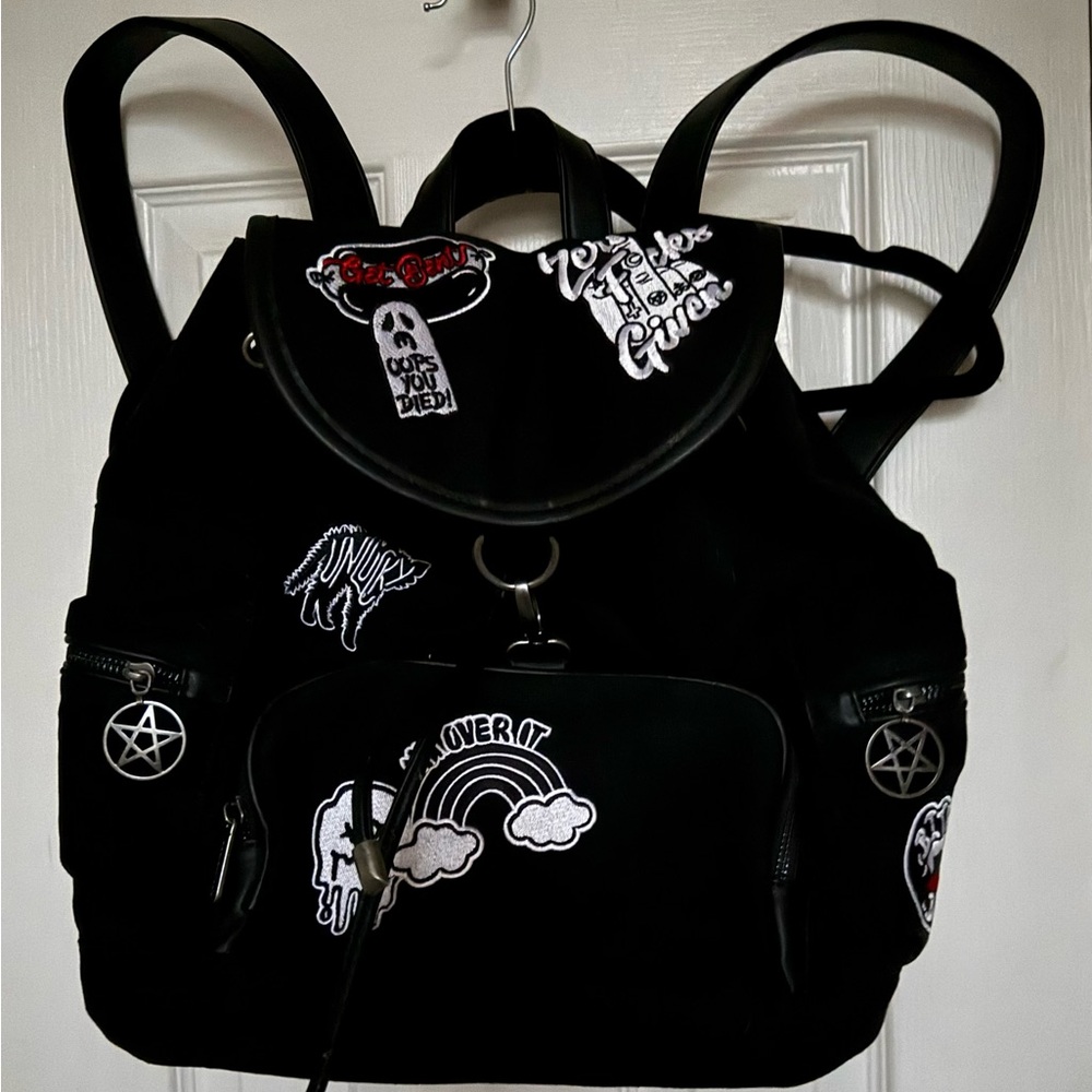 Killstar Black Patchwork Backpack - image 2